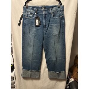 NWT Paige Sasha High Rise Ankle Wide Leg Vintage Denim Size 34 Petite